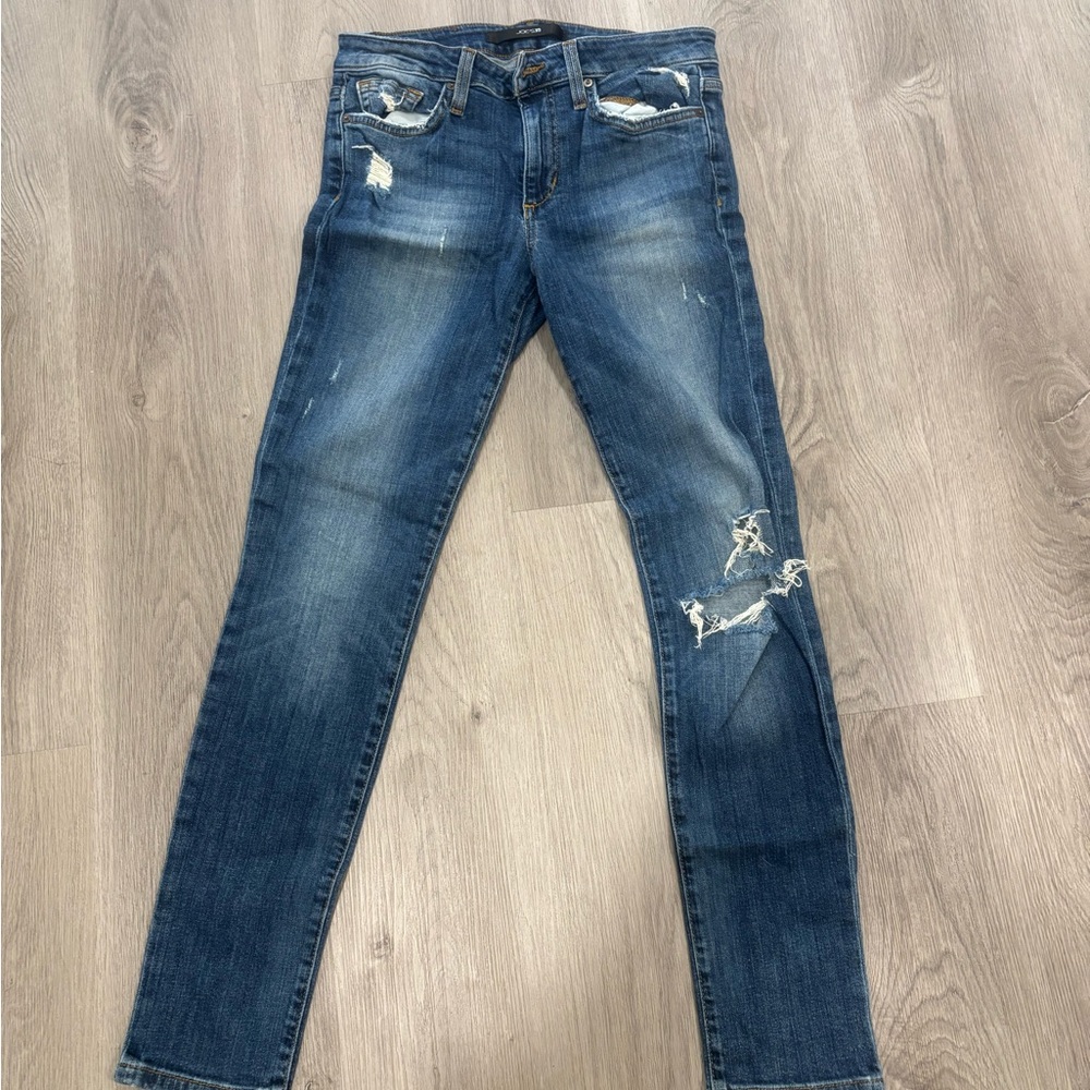 Joe's Jeans Dark Blue Distressed Skinny Jeans